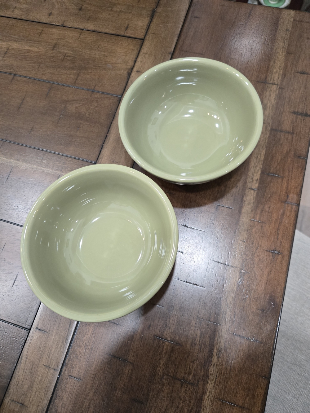 Longaberger 6" Sage Green Bowls.- Set Of 2